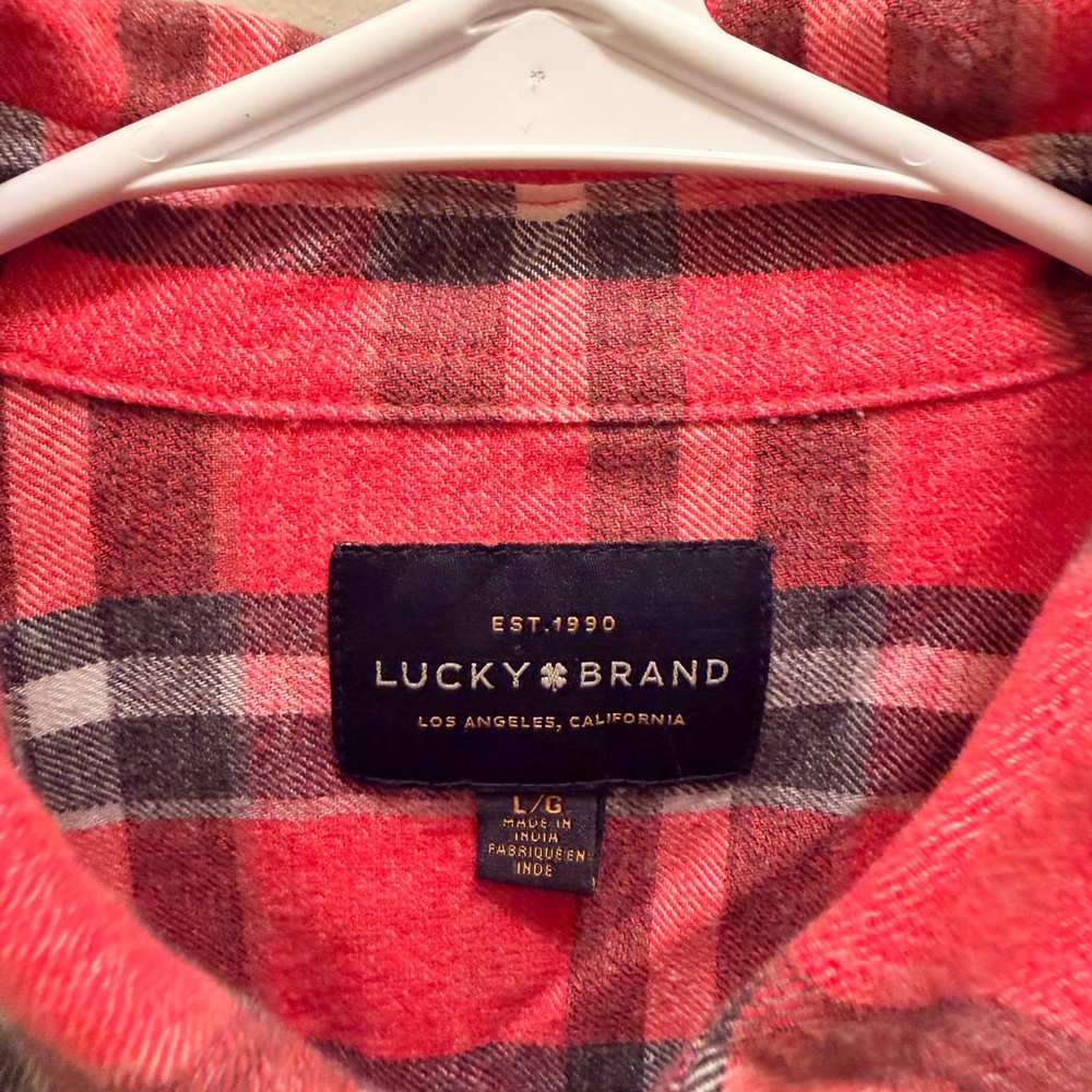 Lucky Brand Dark Pink Plaid Shirt